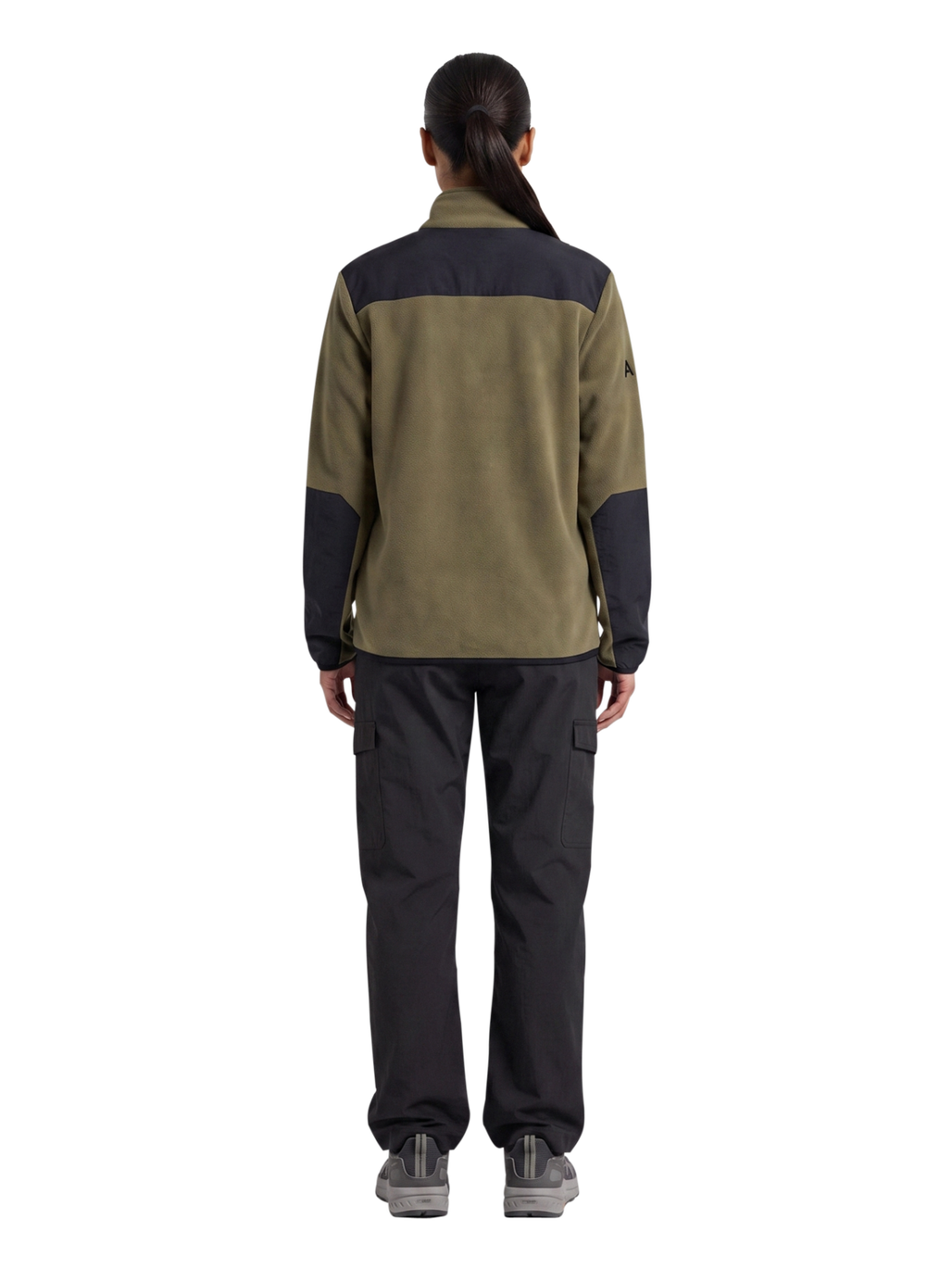 HALO BLOCKED ZIP FLEECE, CAPERS, model