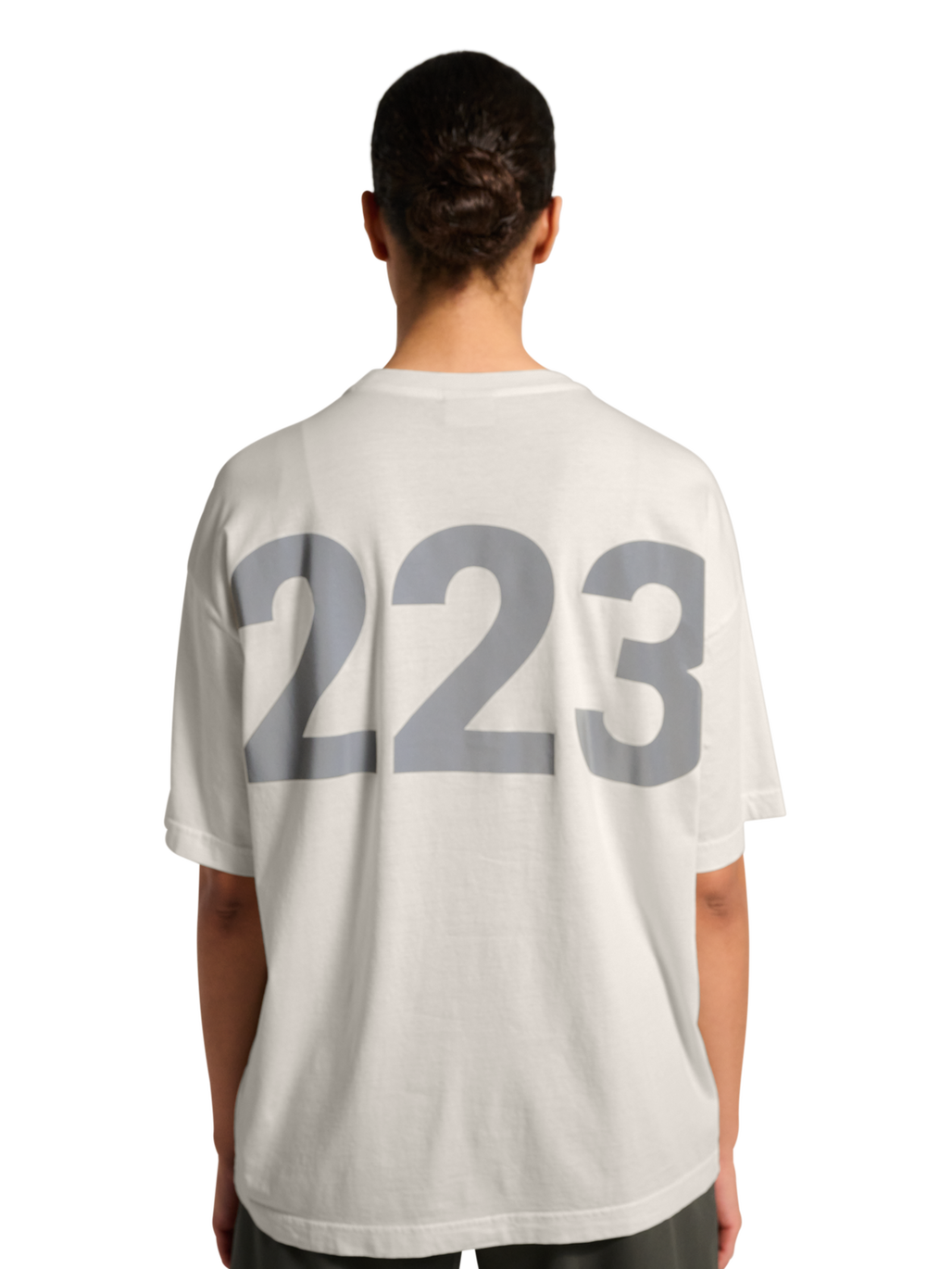 HALO DHOBI BOXY T-SHIRT, MARSHMALLOW, model