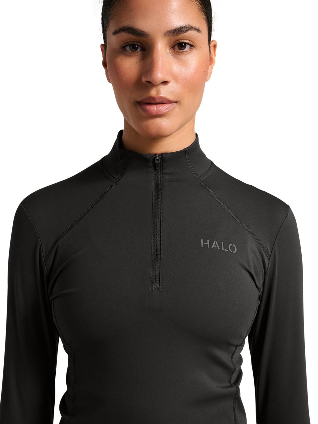 HALO WOMEN TRAINING HALF ZIP, AFTER DARK, model