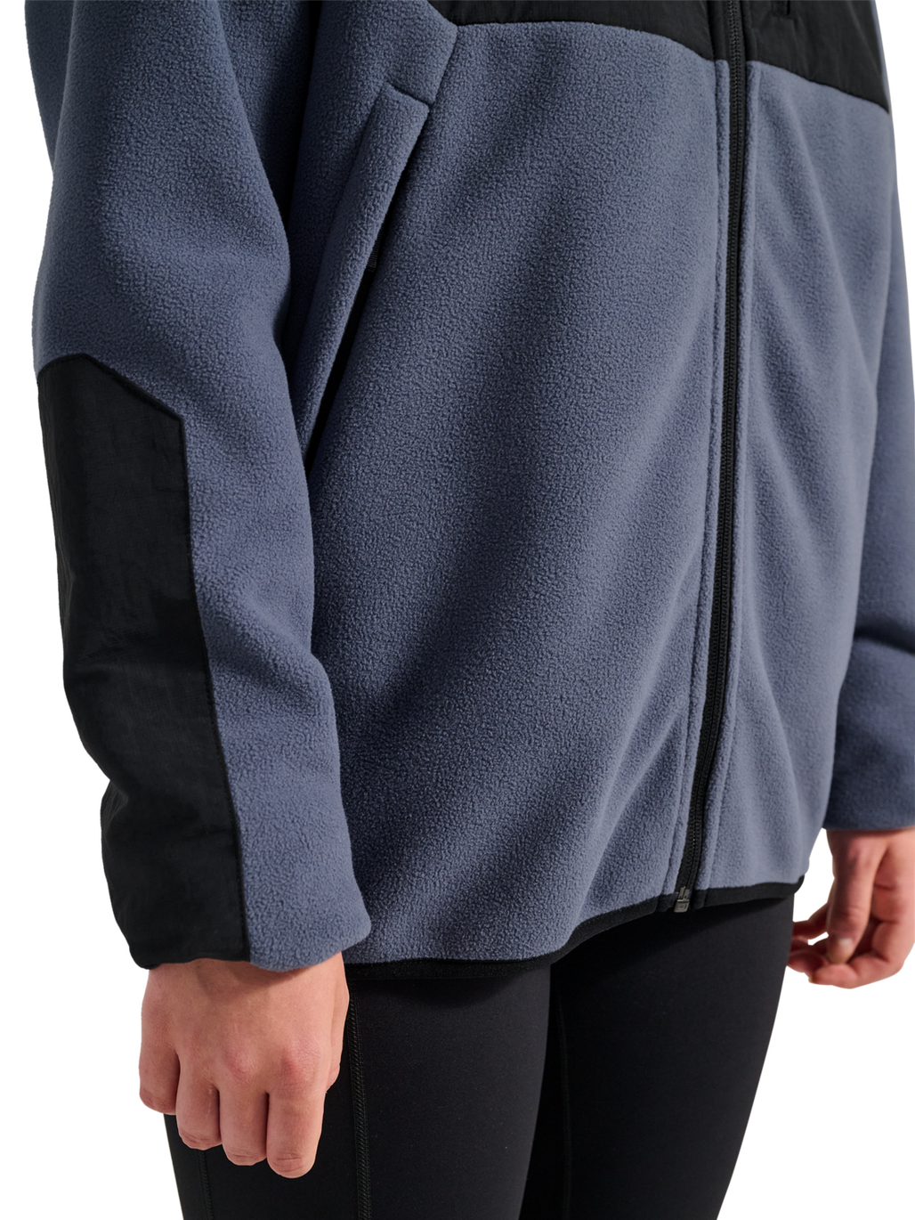HALO BLOCKED ZIP FLEECE, GRISAILLE, model