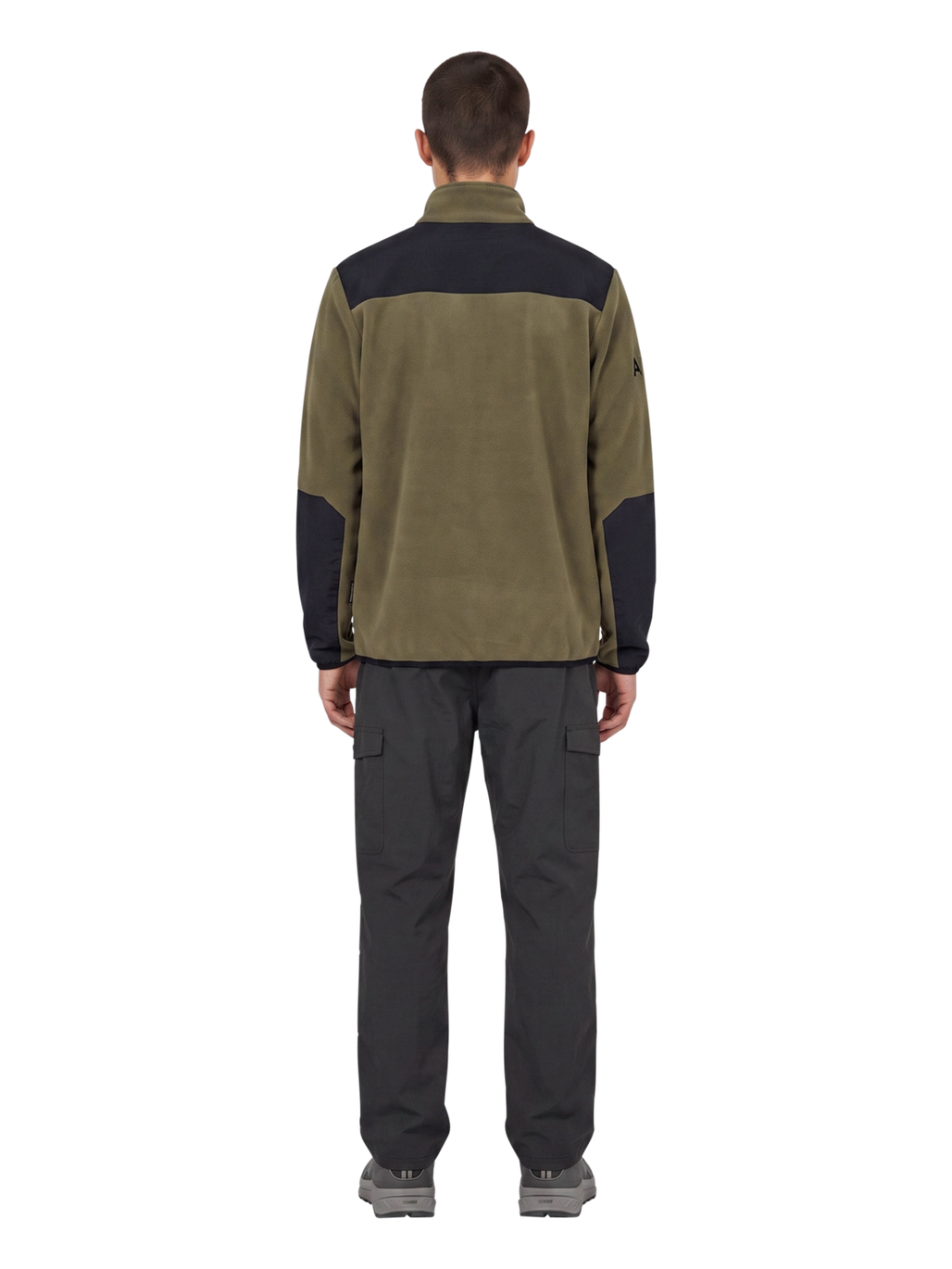 HALO BLOCKED ZIP FLEECE, CAPERS, model
