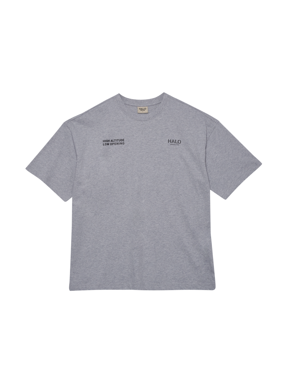 HALO GRAPHIC BOXY T-SHIRT, LIGHT GREY MELANGE/RAVEN, packshot