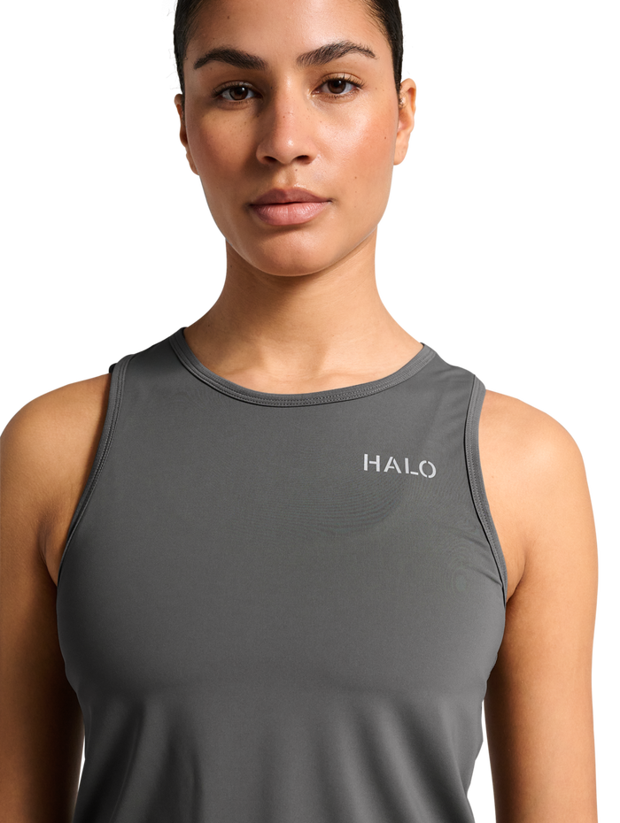 HALO WOMEN DIVISION RACERBACK TANK, GUNMETAL, model