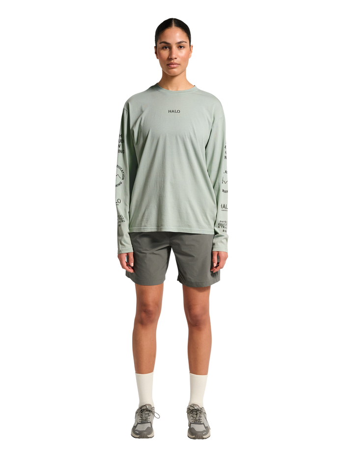 HALO GRAPHIC LOGO LONGSLEEVE, STORM GRAY, model