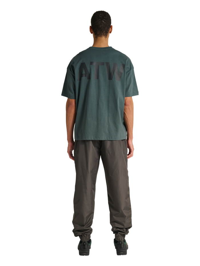 HALO GRAPHIC BOXY T-SHIRT, GARDEN TOPIARY, model