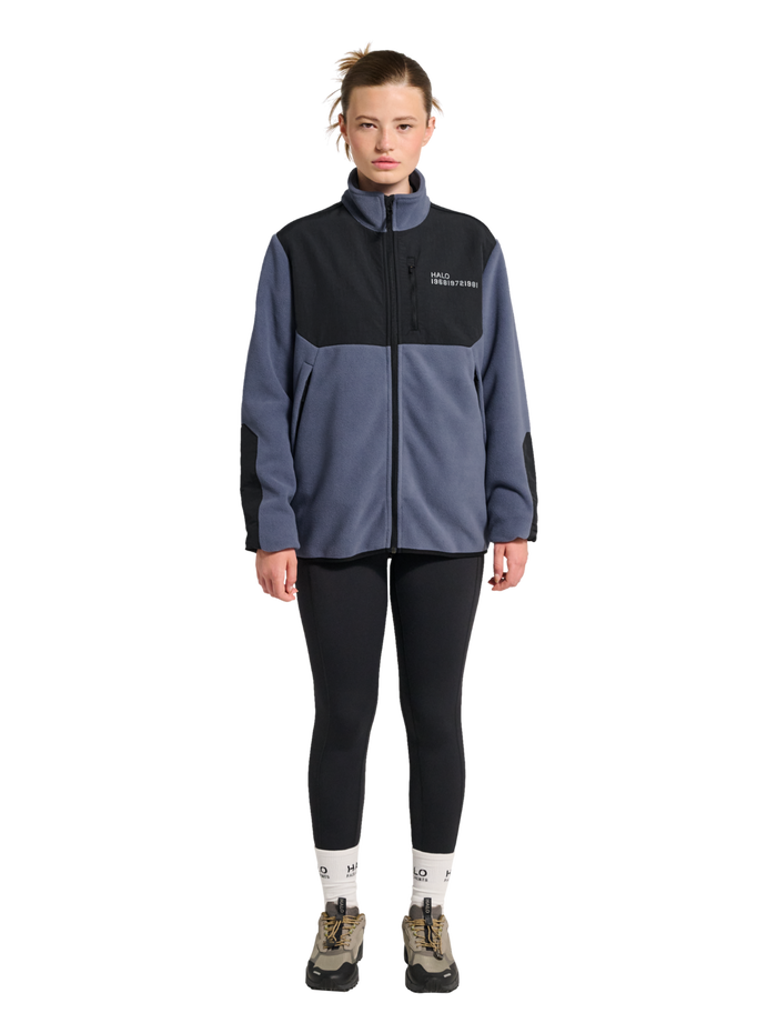 HALO BLOCKED ZIP FLEECE, GRISAILLE, model