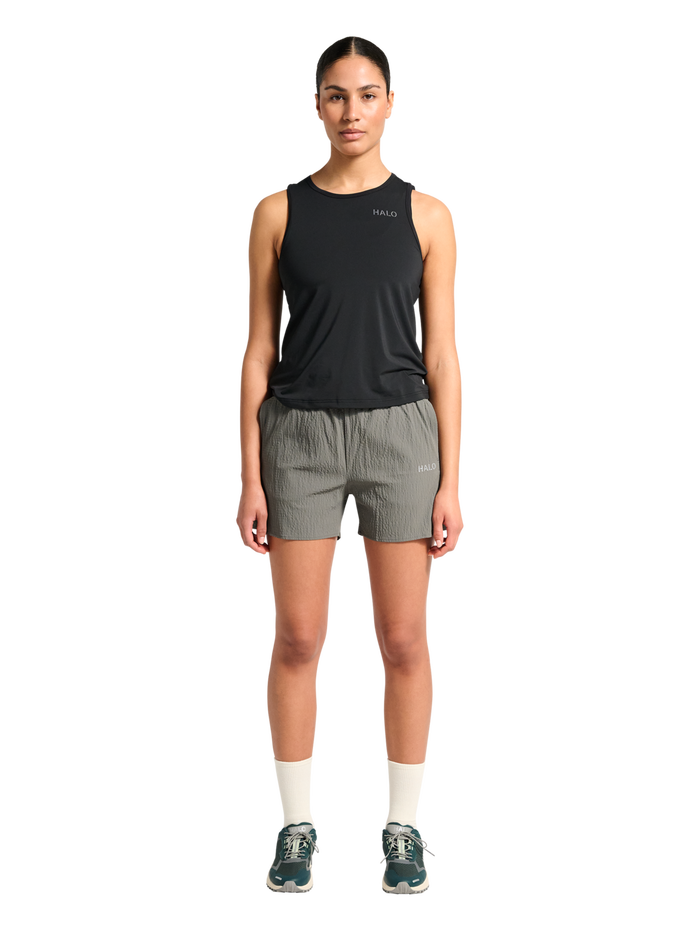 HALO WOMEN DIVISION RACERBACK TANK, BLACK, model