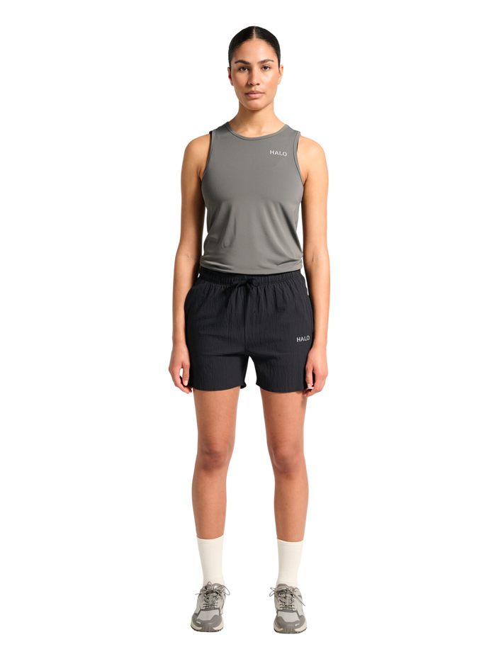 HALO WAFFLE TECH SHORTS, BLACK, model