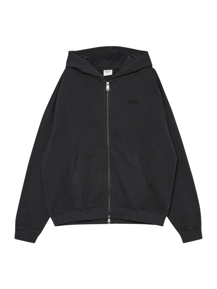 HALO LOGO FULL ZIP HOODIE, BLACK, packshot