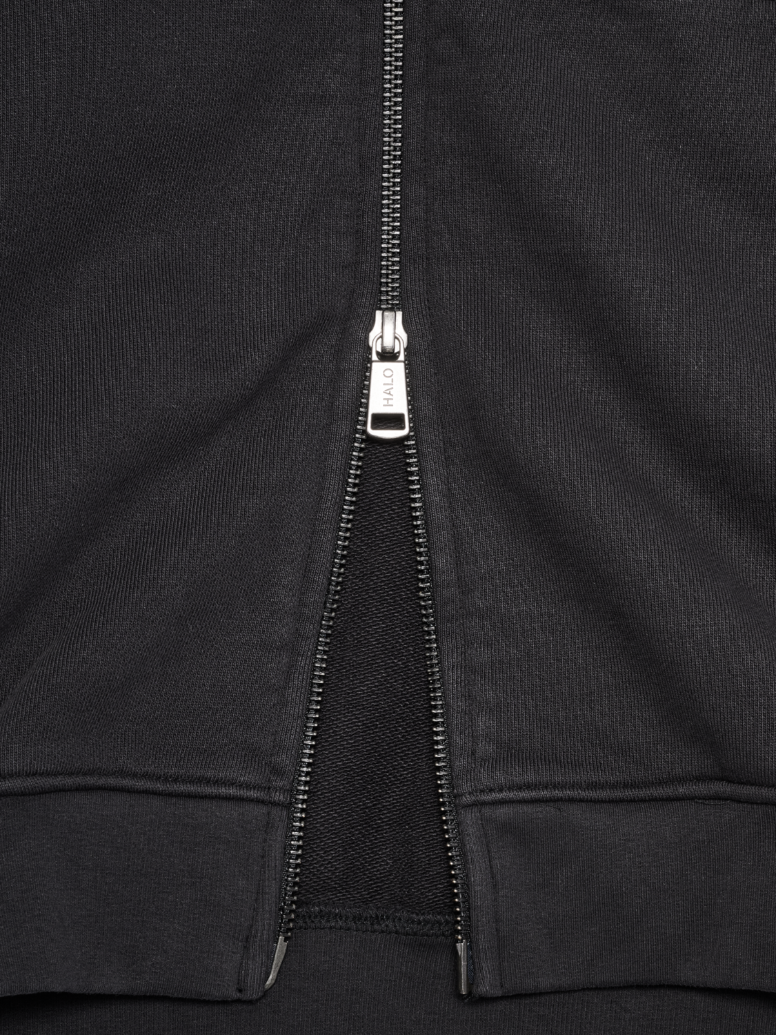 HALO LOGO FULL ZIP HOODIE, BLACK, packshot