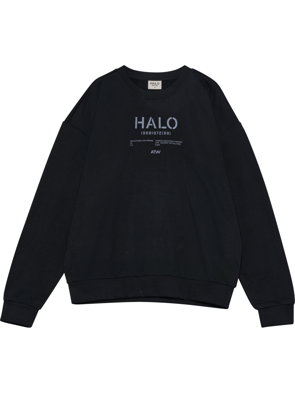 HALO GRAPHIC BOXY CREW, BLACK, packshot
