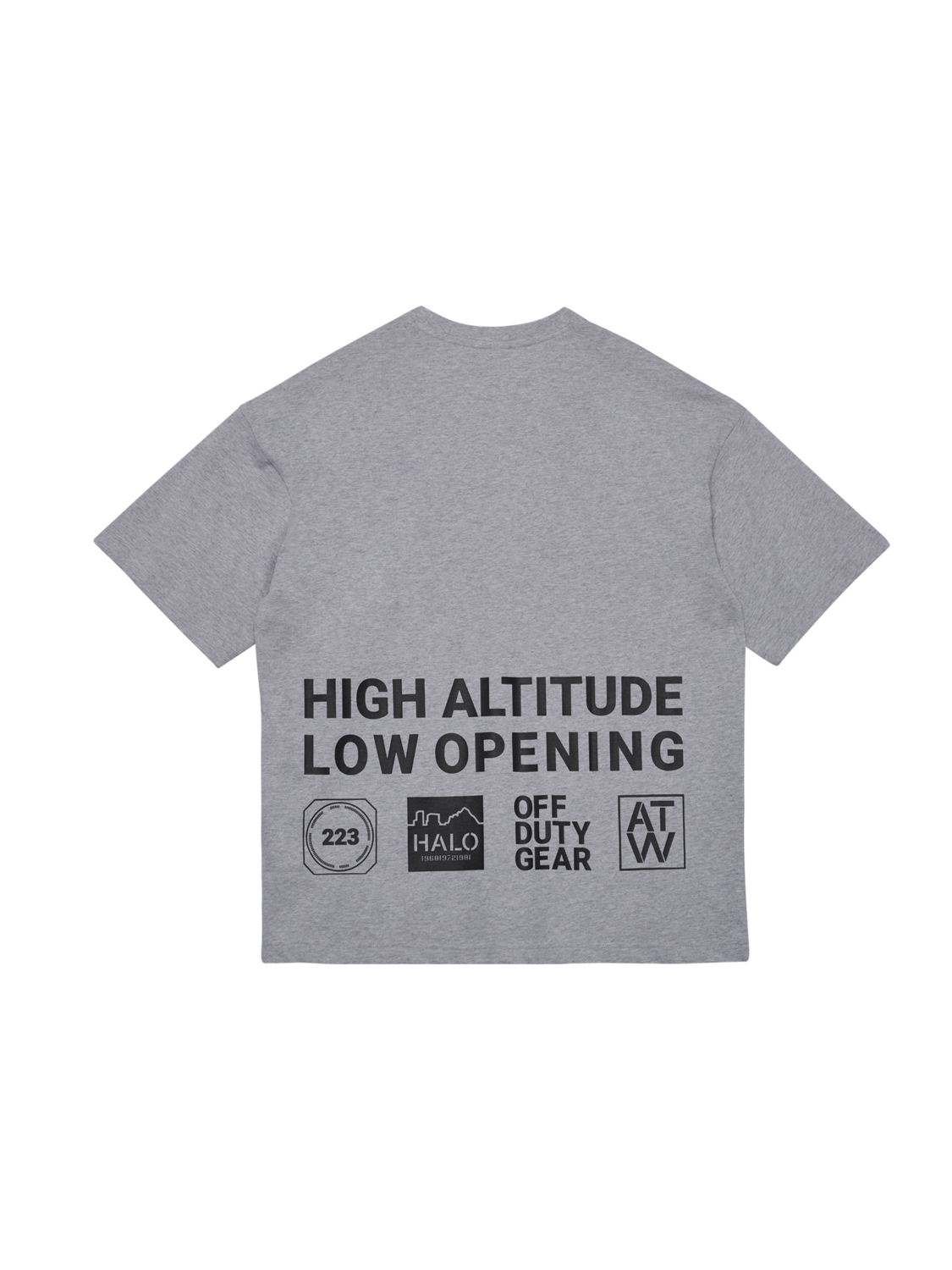 HALO GRAPHIC BOXY T-SHIRT, LIGHT GREY MELANGE/RAVEN, packshot