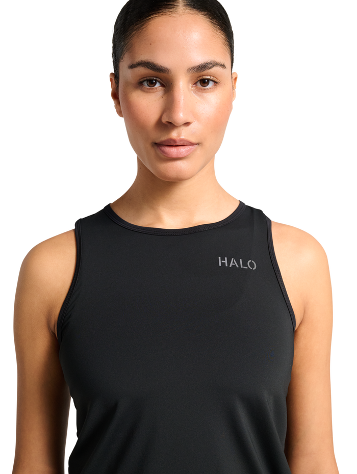 HALO WOMEN DIVISION RACERBACK TANK, BLACK, model