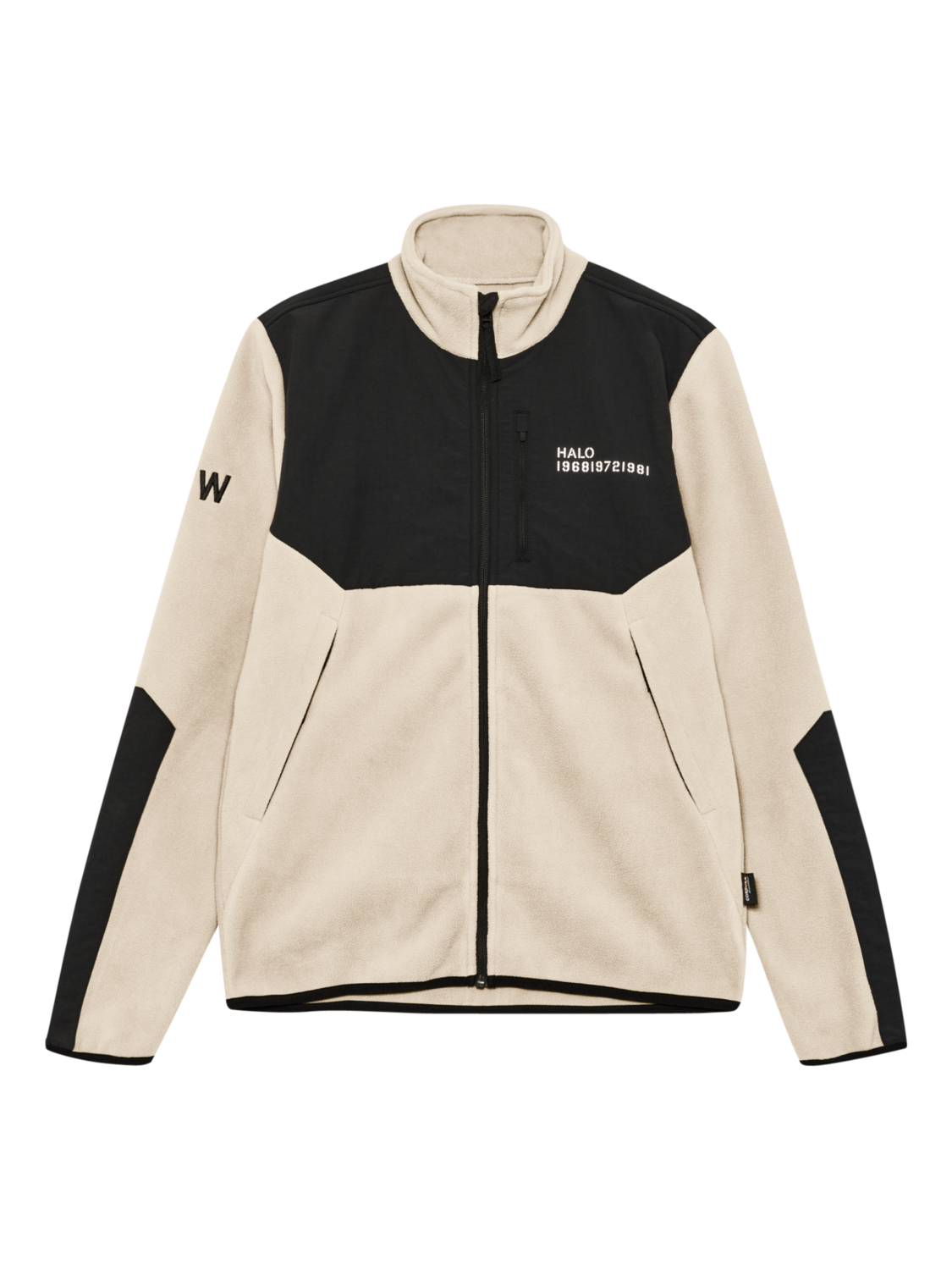 HALO BLOCKED ZIP FLEECE, OYSTER GRAY, packshot