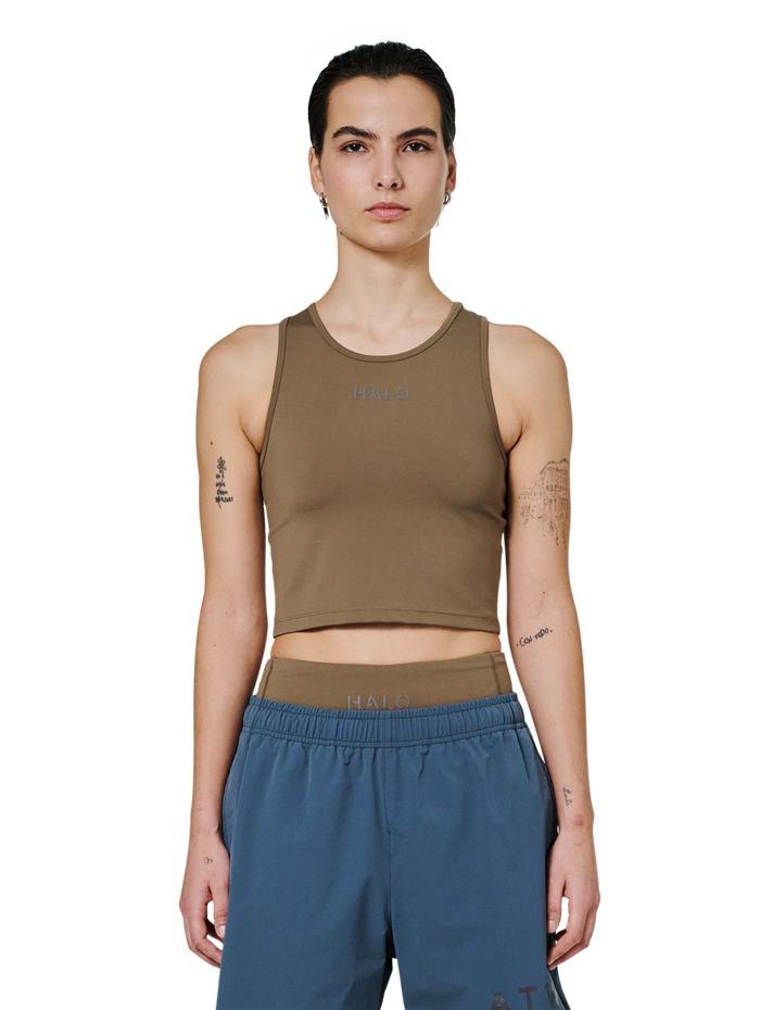 HALO WOMEN TRAINING TOP, CHOCOLATE CHIP, model