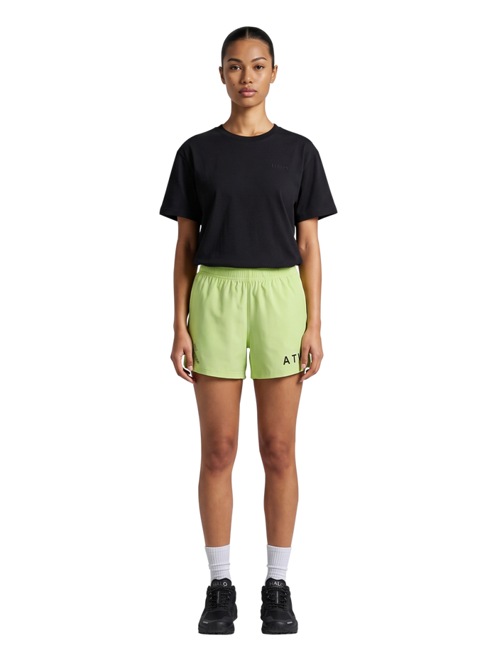 HALO SHORTS, SHADOW LIME, model