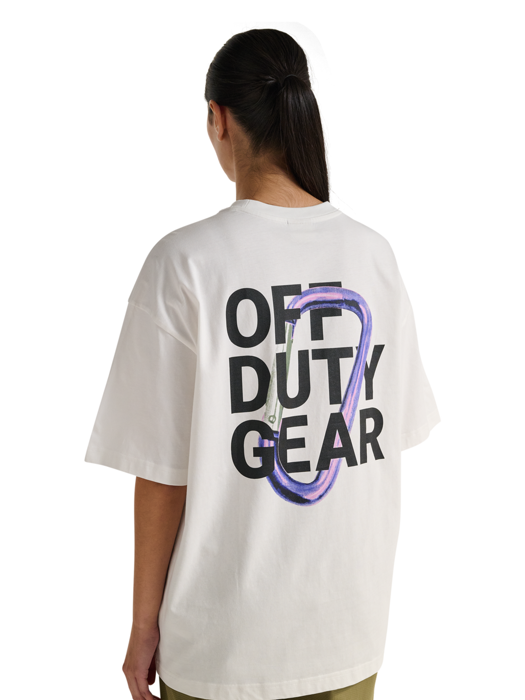 HALO GRAPHIC BOXY T-SHIRT, MARSHMALLOW/SILVER/ASTRAL AURA, model