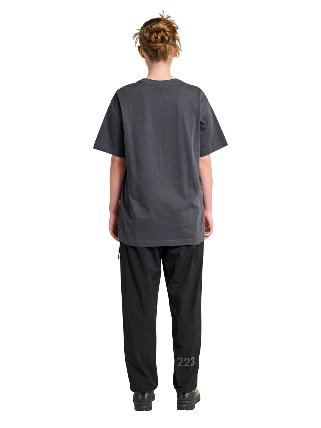 HALO GRAPHIC T-SHIRT, ASPHALT/NEON BLUE, model