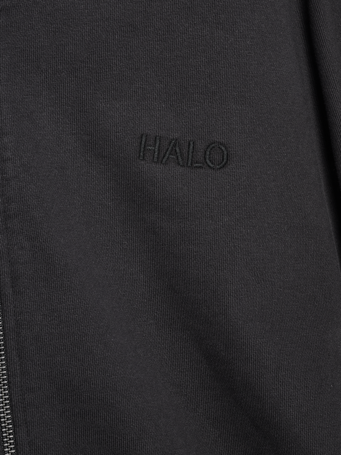 HALO LOGO FULL ZIP HOODIE, BLACK, packshot